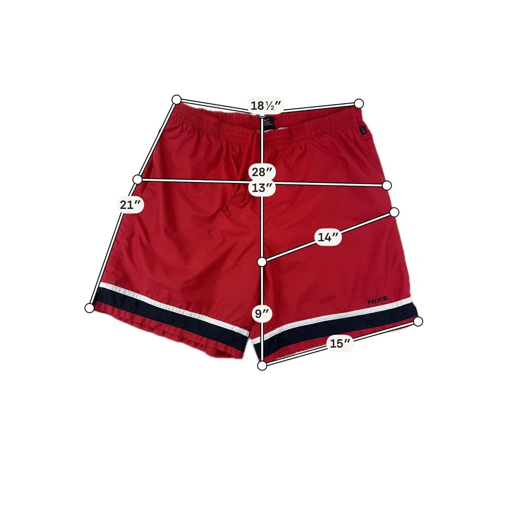 Nike Swim Trunks Mens XXL Red Colorblock Board Shorts Nylon Lined Volley‎ Summer
